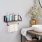 Wall Mounted Paper Towel Holder with Wood Shelf, Rustic Kitchen & Bathroom Organizer